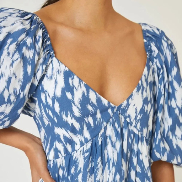 BLUE TASSEL by ANTHROPOLOGIE Floral‎ Tunic Mini Dress in Blue - Picture 3 of 9